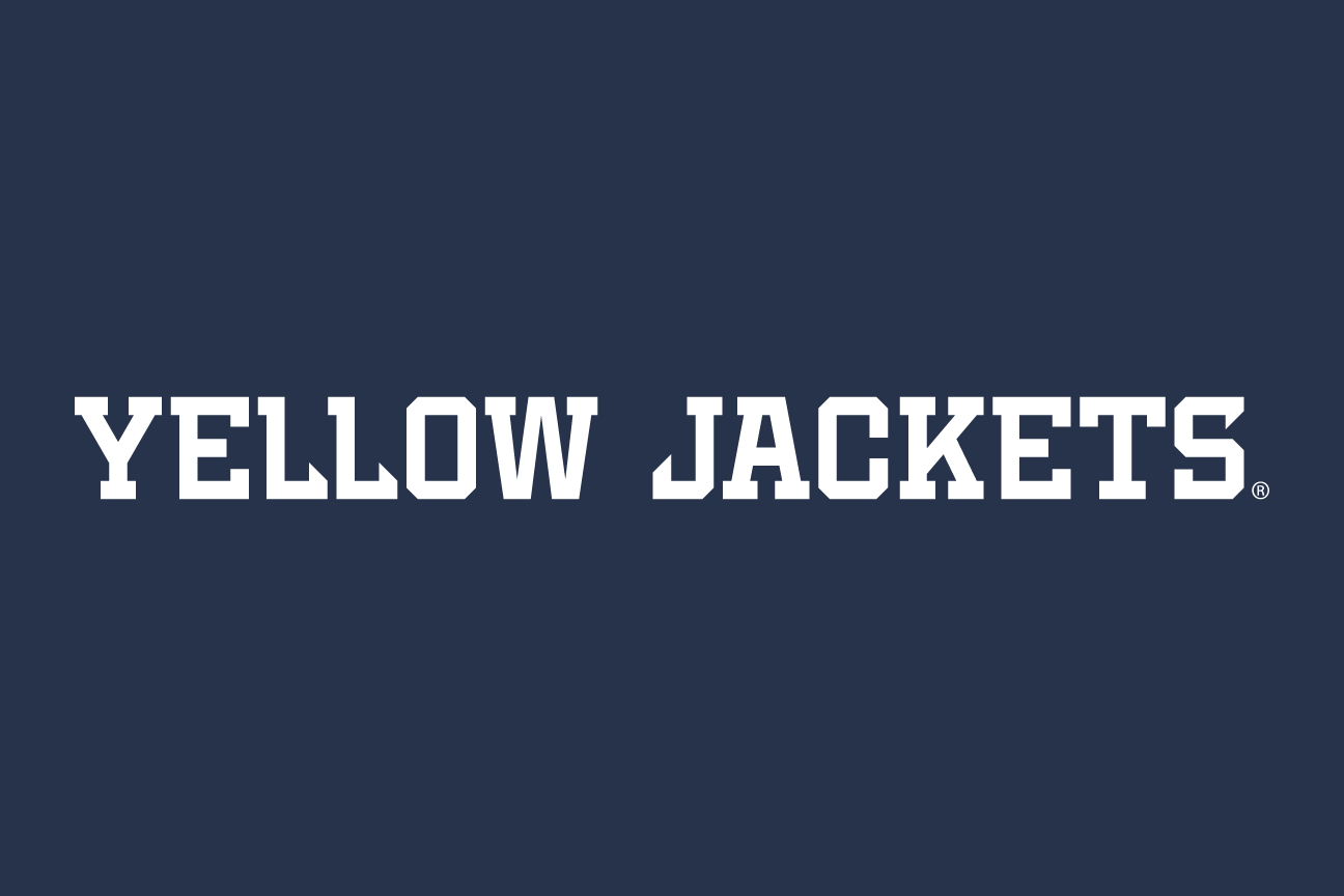 Yellow Jackets wordmark, horizontal, white on navy variant, cell 59