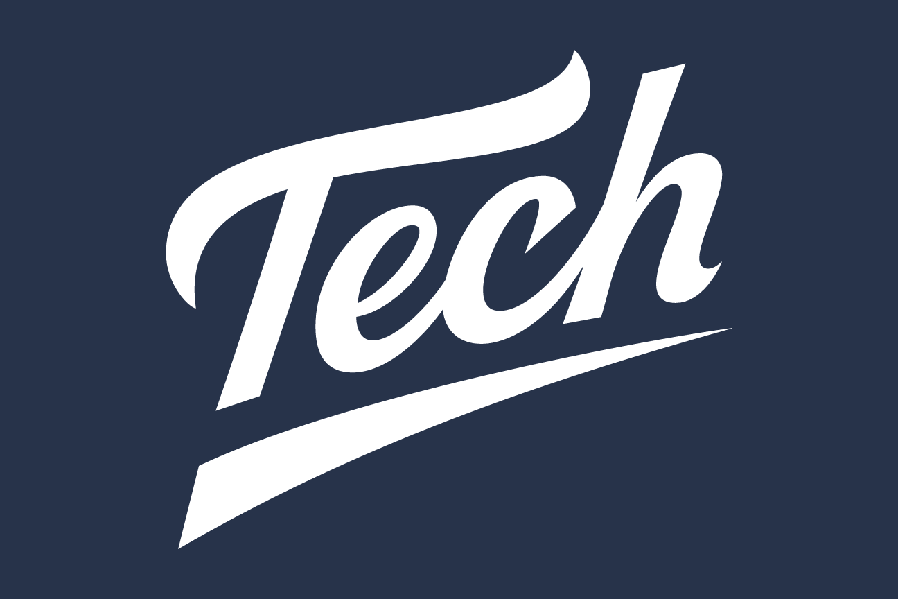 Tech script, white on navy variant, cell 113