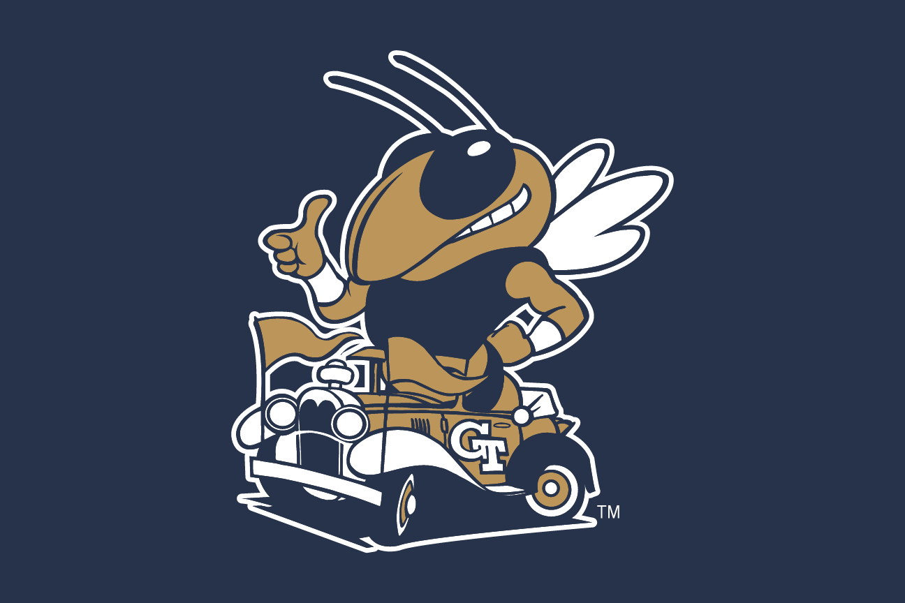 Buzz mascot in Ramblin' Wreck, full color on navy variant, cell 133