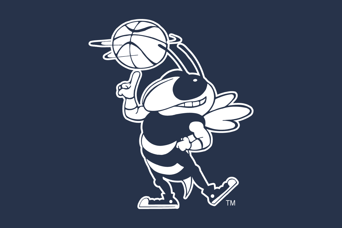 Buzz, walking with basketball, white outline, navy background variant, cell 161