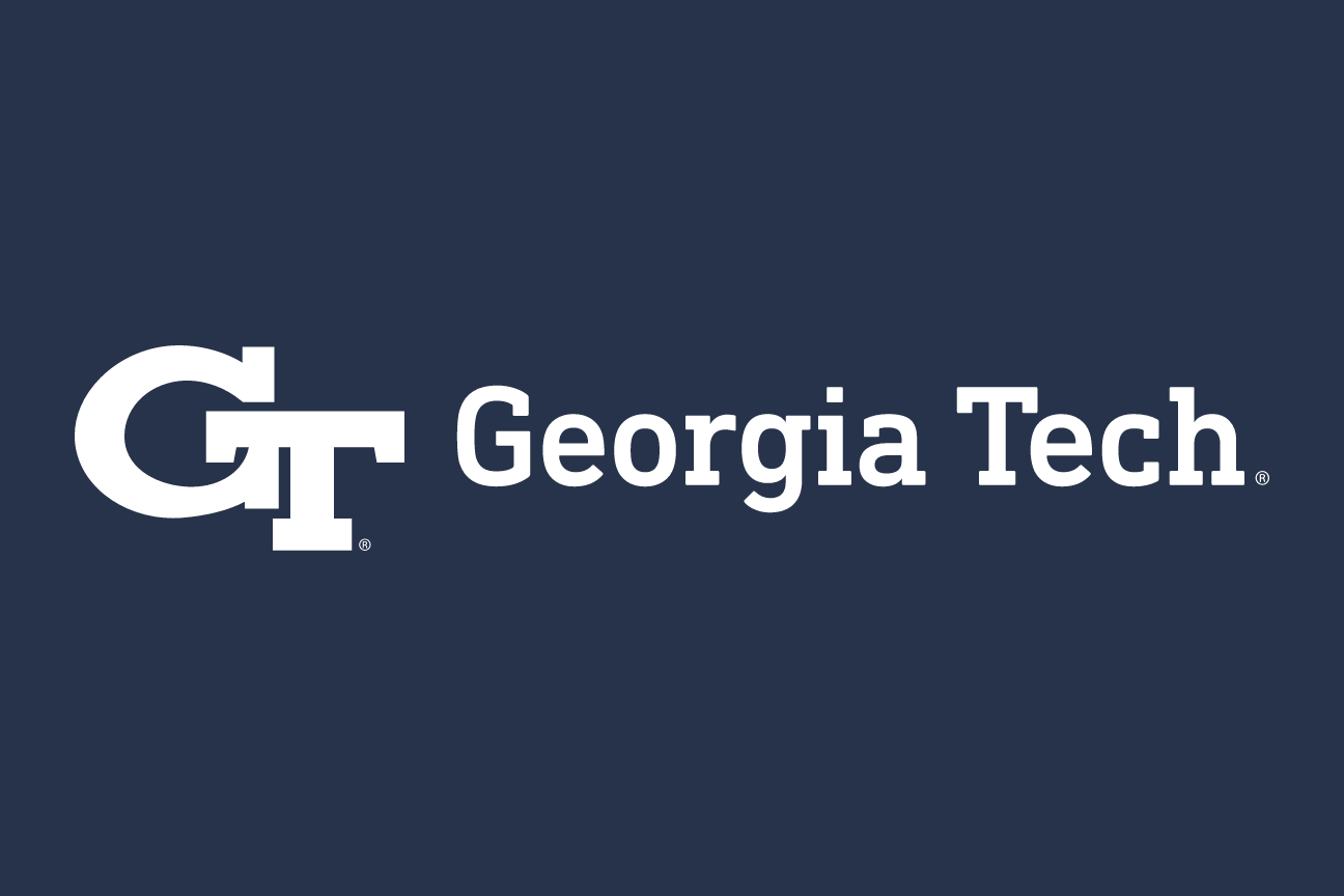 Georgia Tech, horizontal, white on navy variant, cell 184