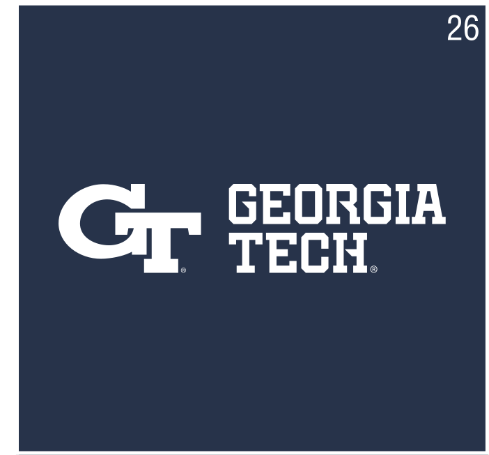 GT logo with Georgia Tech wordmark (horizontal), white/white on navy variant, cell 26