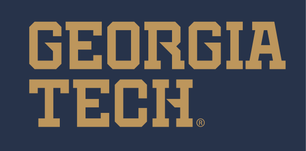 Georgia Tech wordmark, stacked, gold variant, cell 50