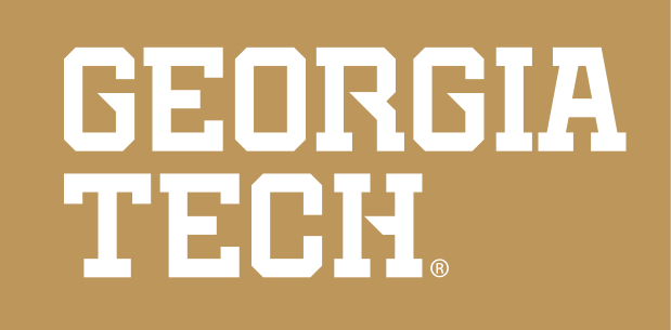 Georgia Tech wordmark, stacked, white variant, cell 51
