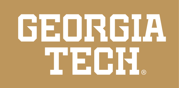 Georgia Tech wordmark, stacked, white variant, cell 57