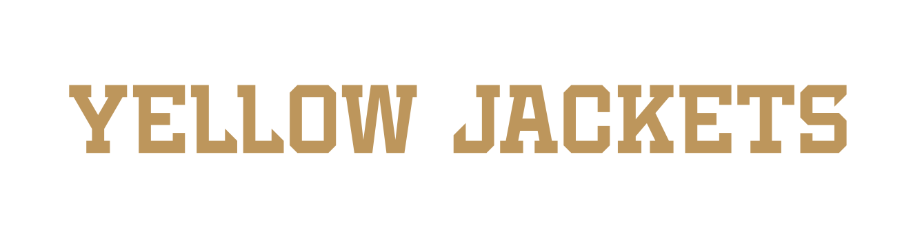 Yellow Jackets wordmark, horizontal, gold on white variant, cell 61