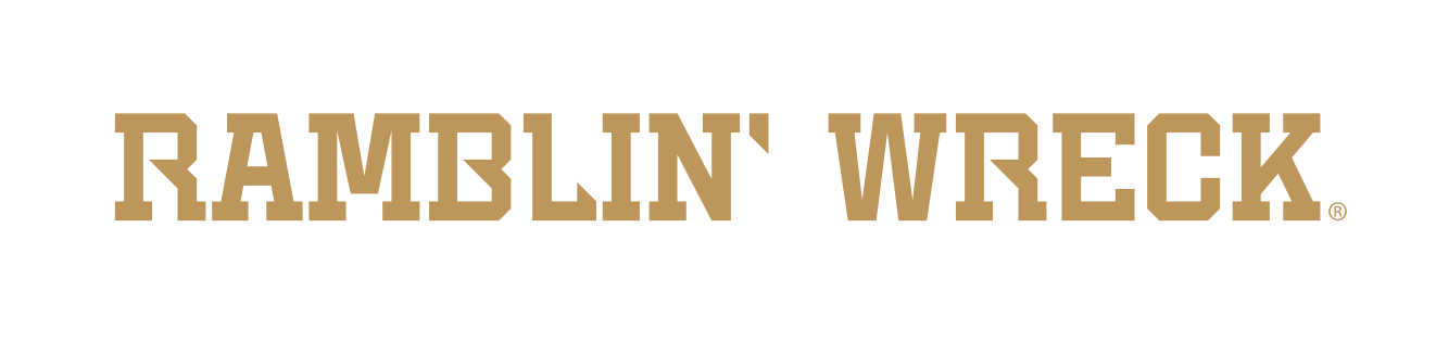 Ramblin' Wreck wordmark, horizontal, gold variant, cell 79