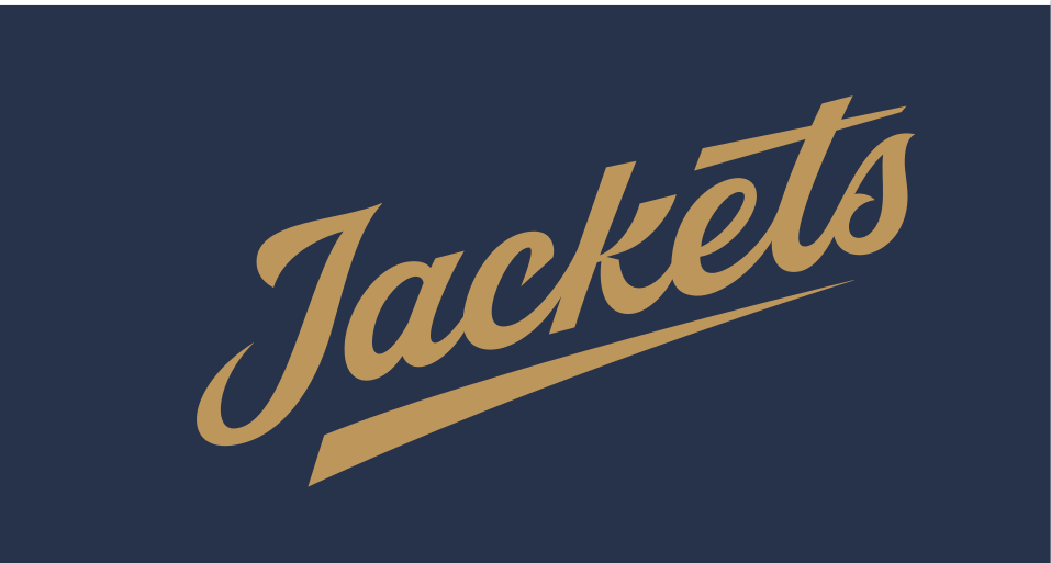 Jackets script, gold on navy variant, cell 110