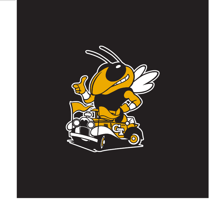 Buzz mascot in Ramblin' Wreck, full color on black variant, cell 145