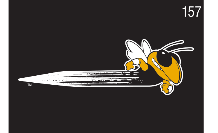 Buzz, flying left, colored, black background variant, cell 157
