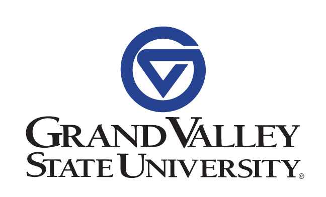 Grand Valley State University primary logo, black variant, cell 1
