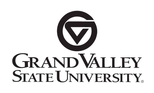 Grand Valley State University primary logo, black variant, cell 3