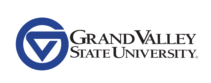 Grand Valley State University secondary logo, blue variant, cell 9