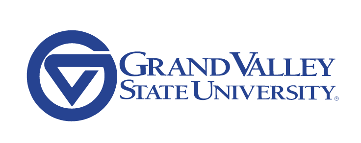 Grand Valley State University secondary logo, blue variant, cell 10