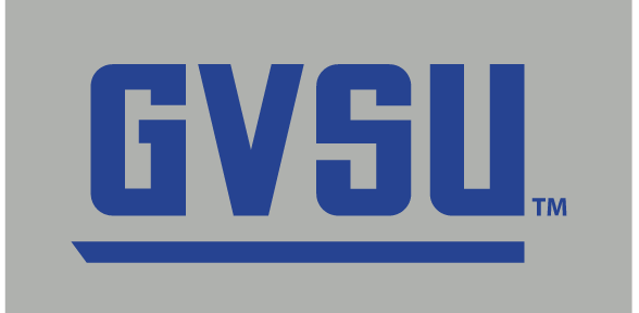 GVSU wordmark, blue & white variant, cell 45