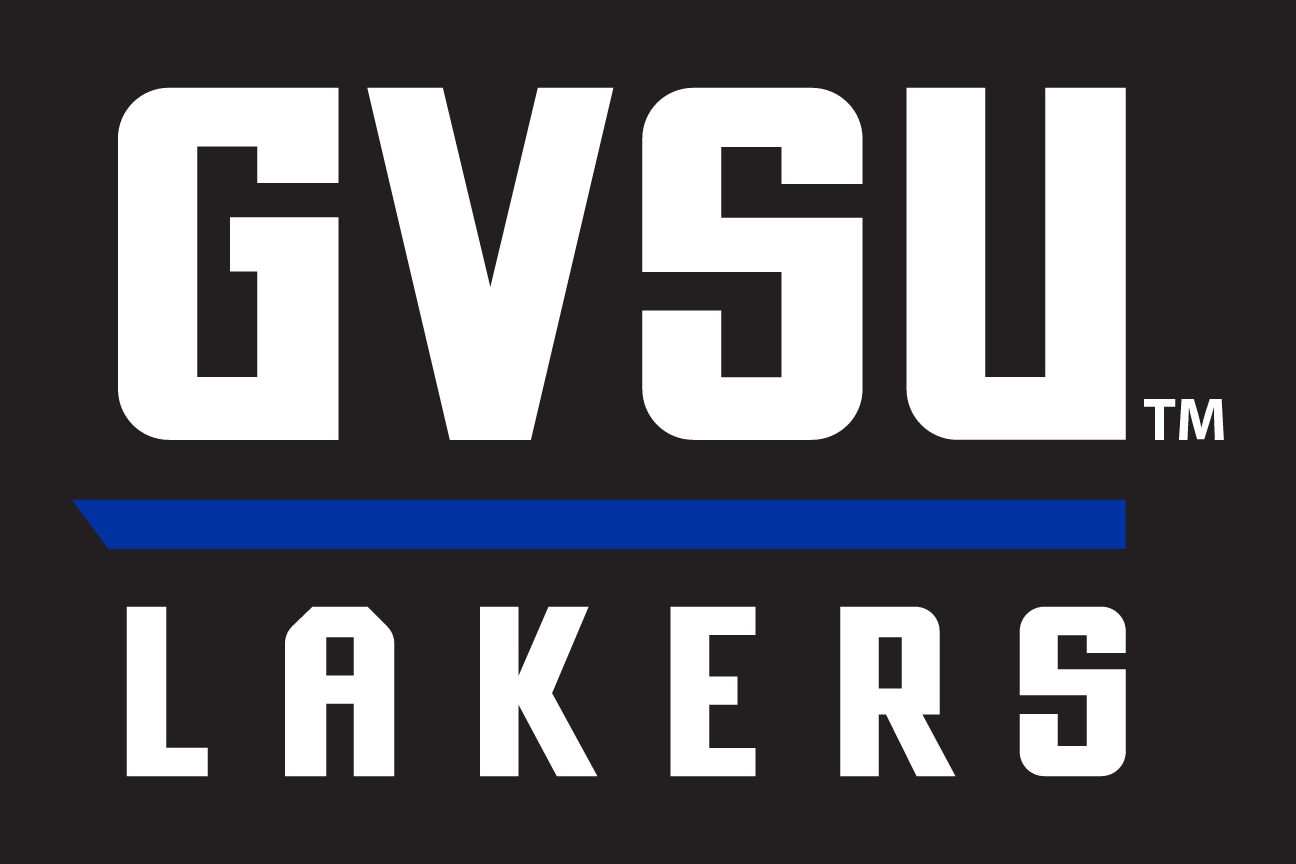 GVSU Lakers wordmark, full color on black variant, cell 30