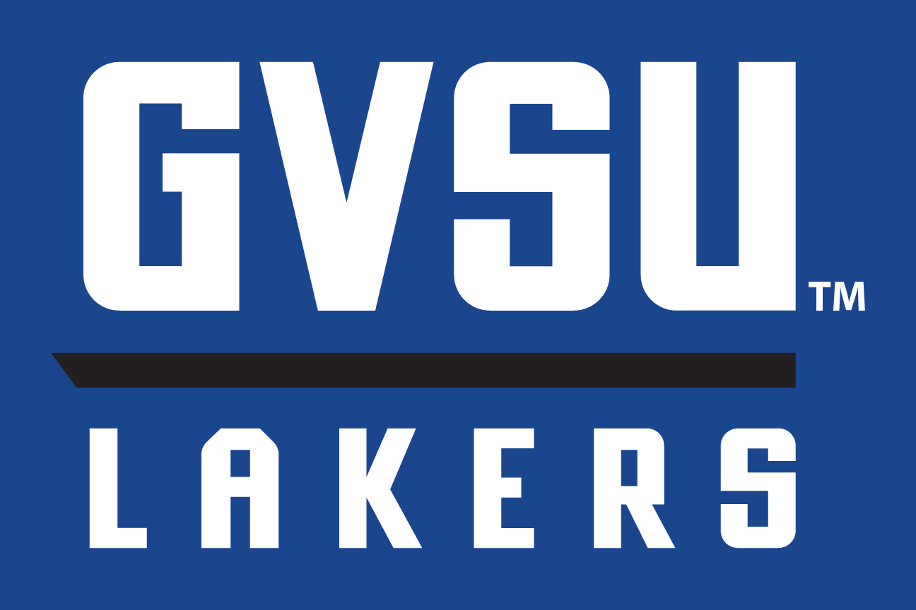 GVSU Lakers wordmark, full color on blue variant, cell 38