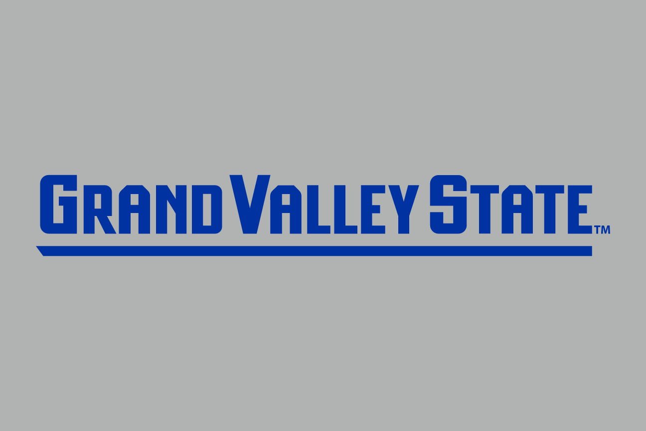 Grand Valley State wordmark, blue & white variant, cell 47