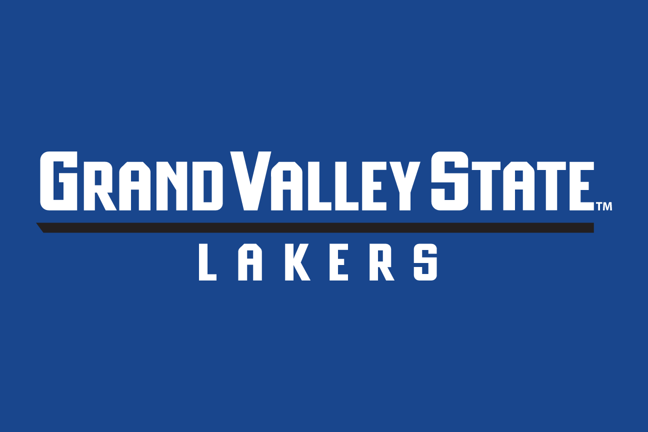 Grand Valley State Lakers wordmark, full color on blue variant, cell 40