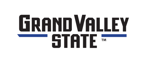 Grand Valley State wordmark stacked, full color variant, cell 25