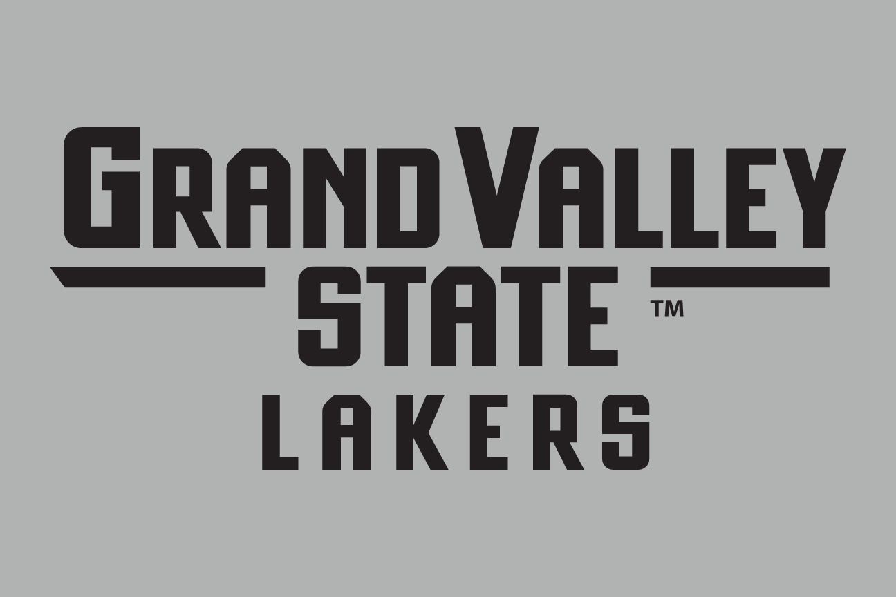 Grand Valley State Lakers wordmark stacked, black & white variant, cell 58