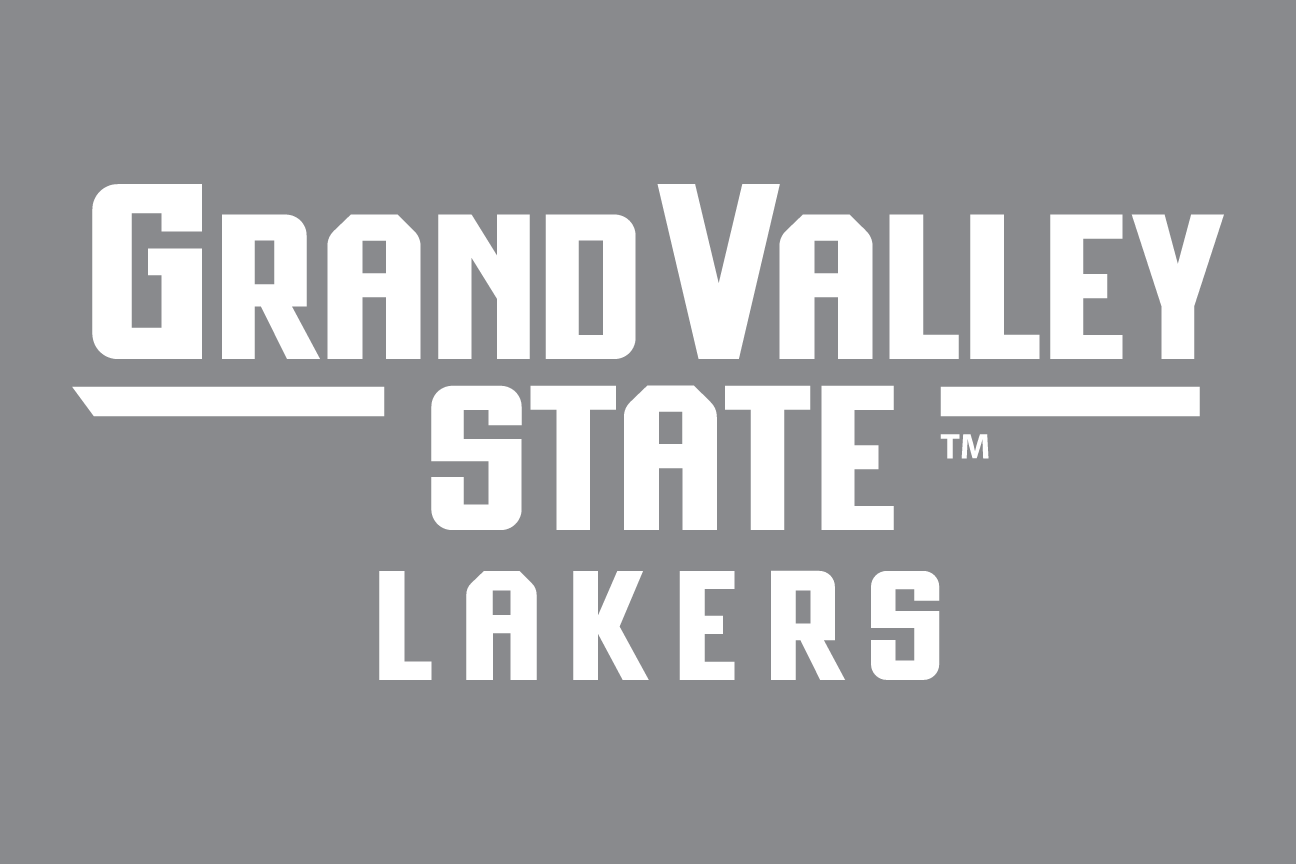 Grand Valley State Lakers wordmark stacked, all white variant, cell 66