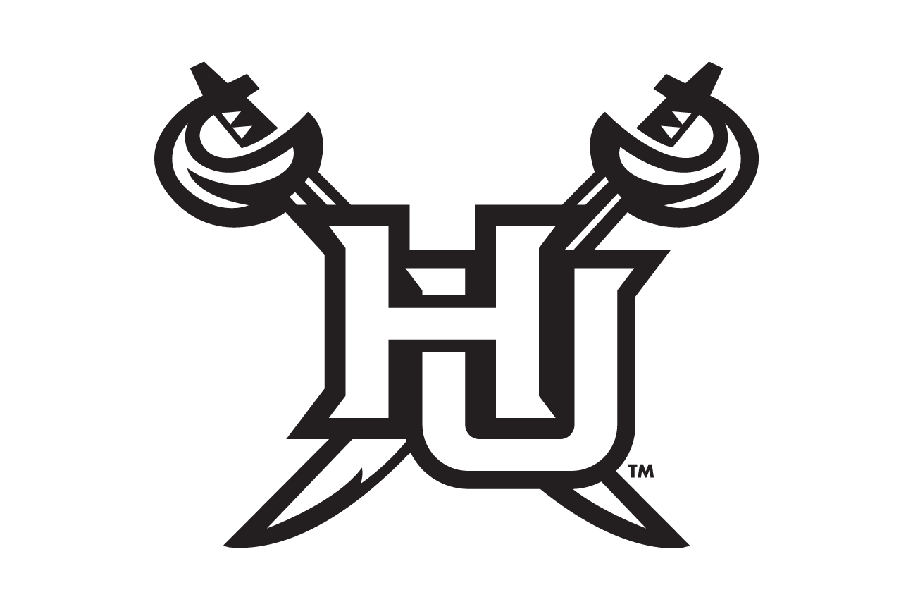 HU lettermark with swords, black variant, cell 4