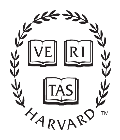 Harvard University seal, shield with wreath, black and white variant, cell 52
