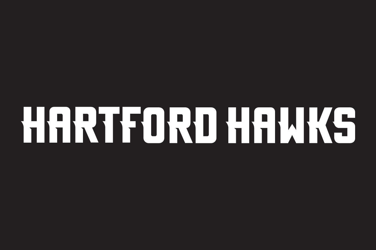 HARTFORD HAWKS wordmark, white on black variant, cell 33