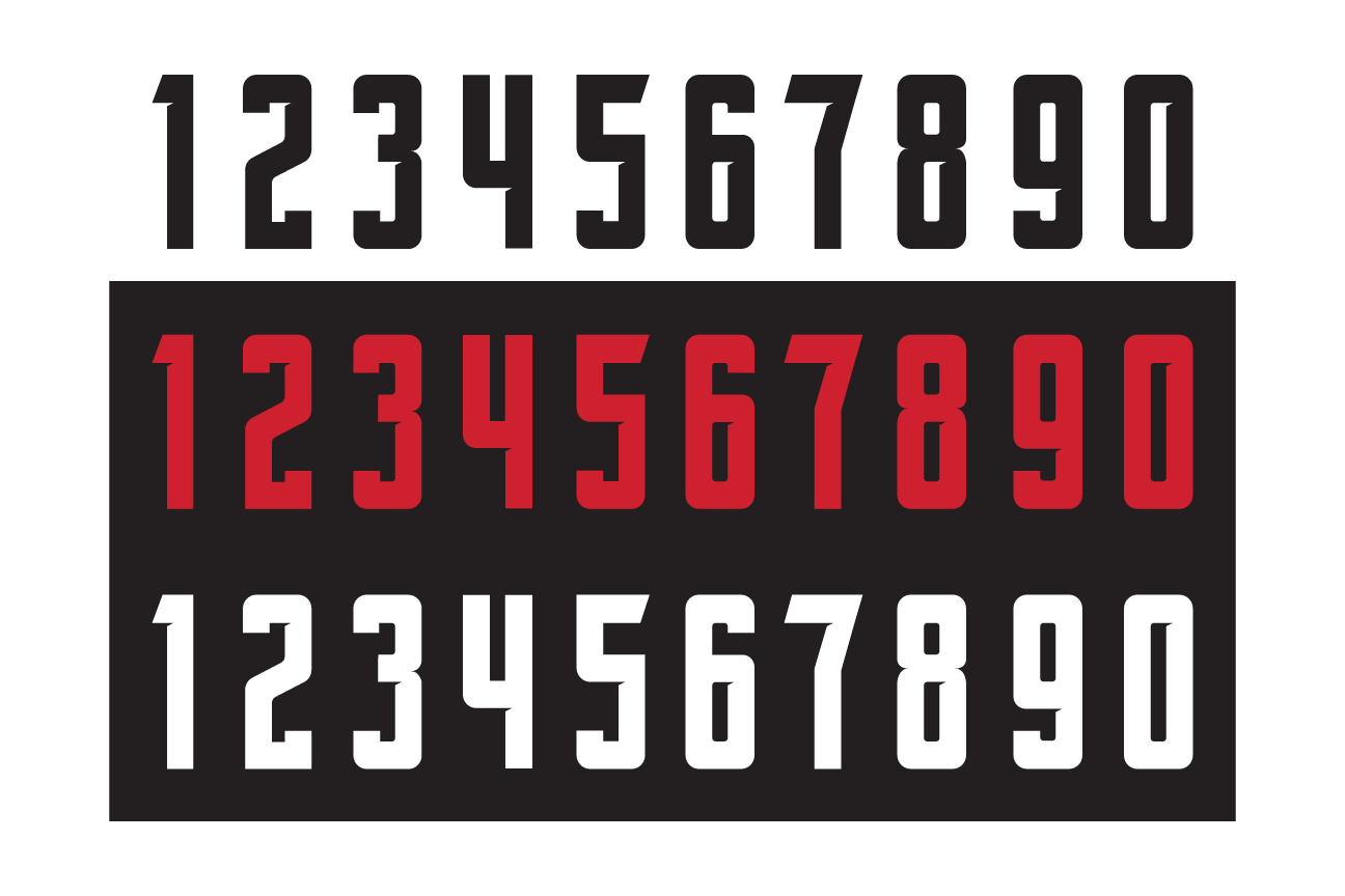 athletic numbers, dark background variant, cell 38
