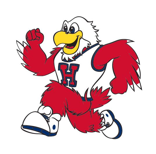 Howie the Hawk mascot, full color, pose 1 variant, cell 9