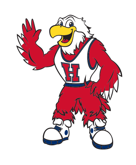 Howie the Hawk mascot, full color, pose 3 variant, cell 13