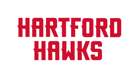 HARTFORD HAWKS stacked wordmark, red variant, cell 34