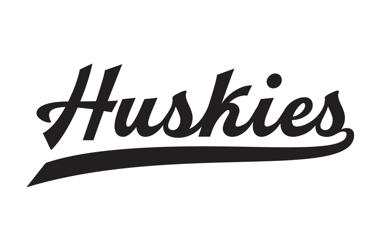 Huskies script wordmark, black variant, cell 4