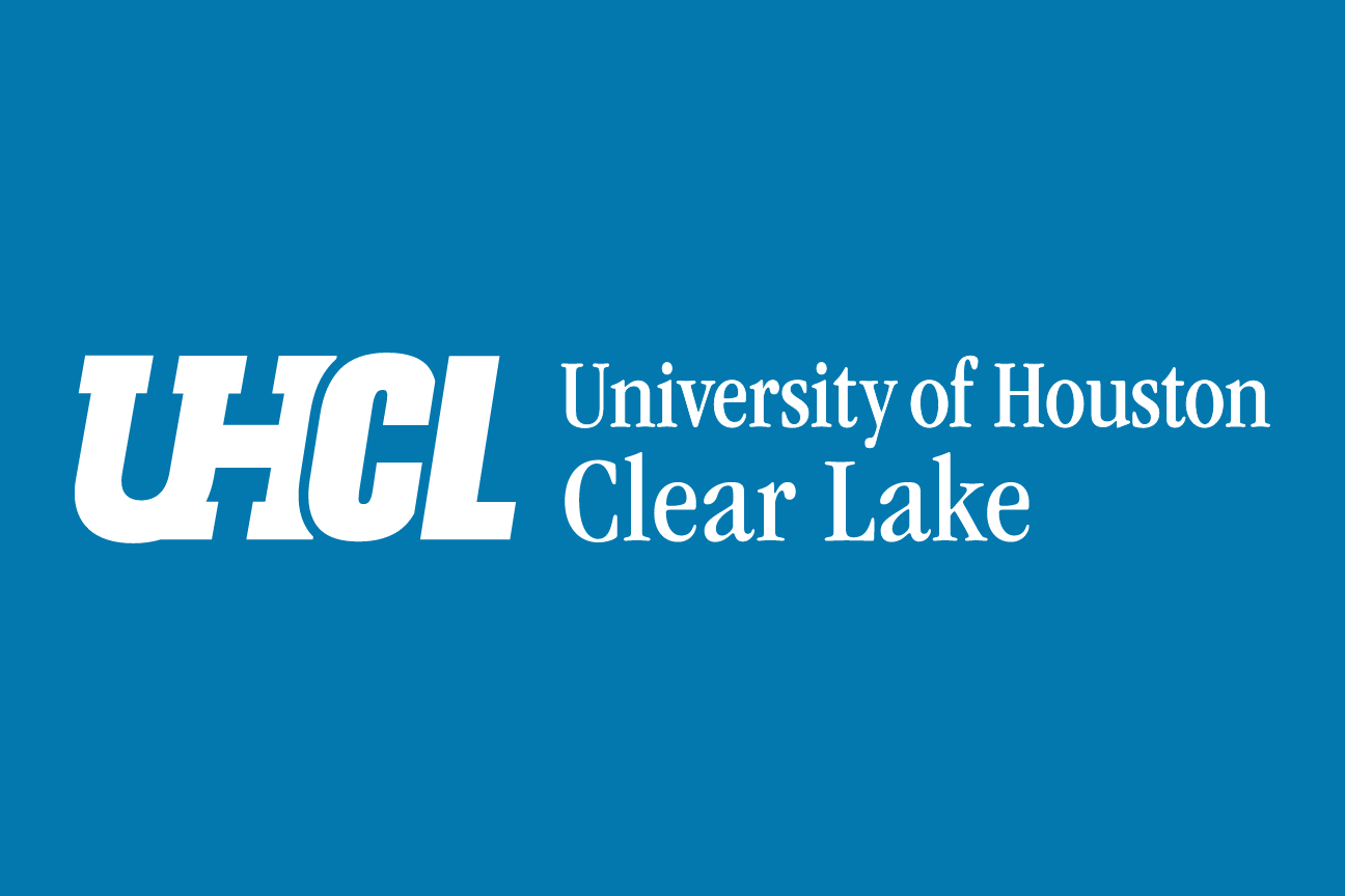UHCL signature, horizontal lockup, white reverse variant, cell 10