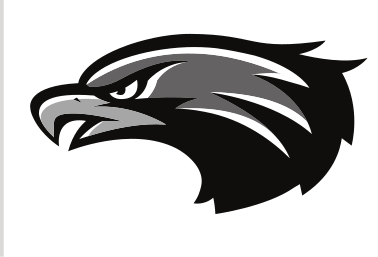 Hawk mascot, head, black/white variant, cell 23