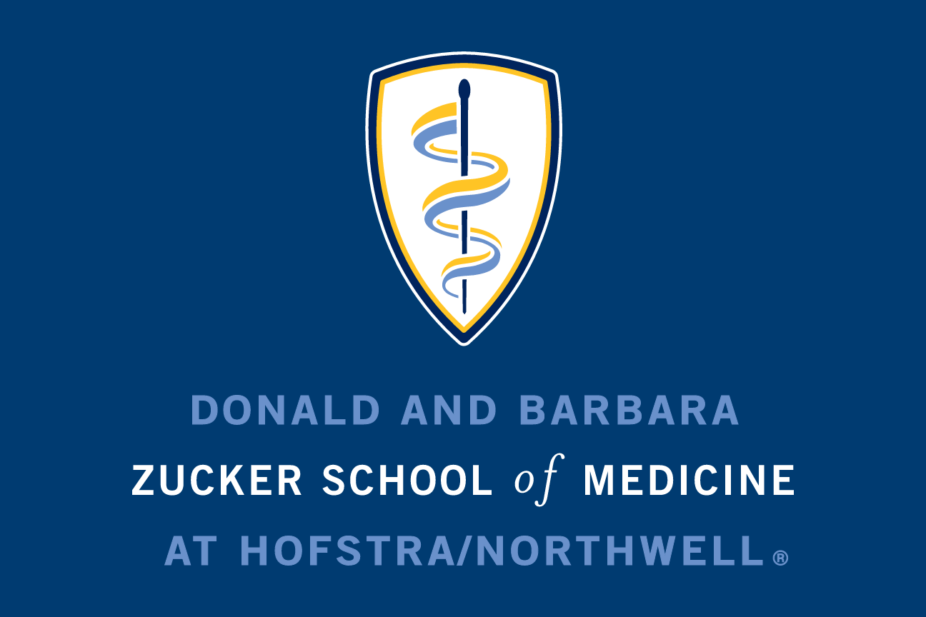 Zucker School of Medicine logo, reverse full color variant, cell 40