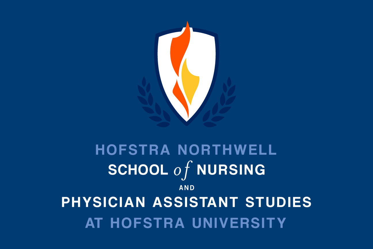 School of Nursing logo, vertical reverse full color with department variant, cell 50