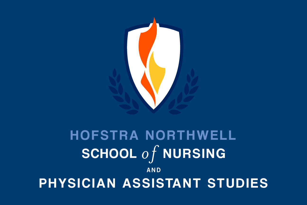 School of Nursing logo, vertical reverse full color variant, cell 52