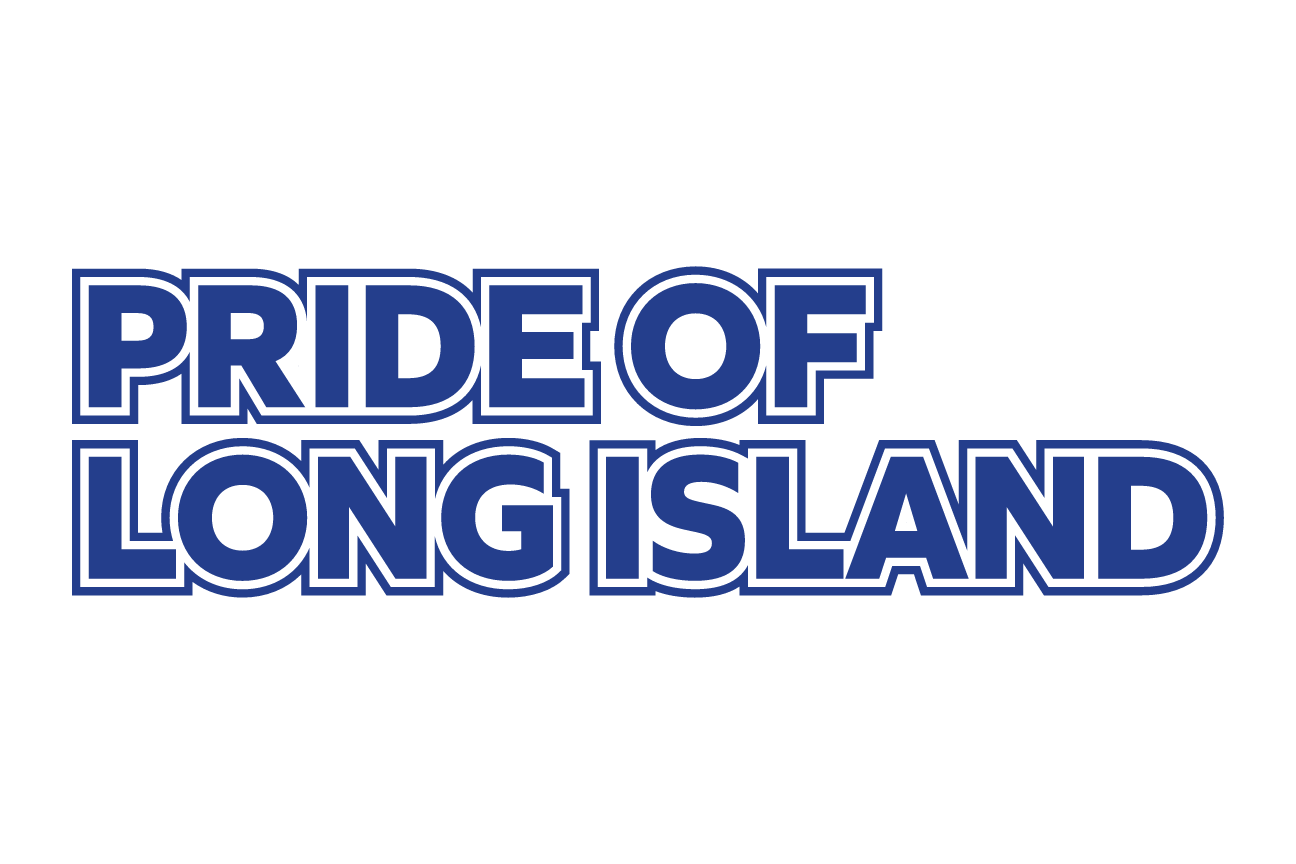 pride of long island wordmark, blue variant, cell 95