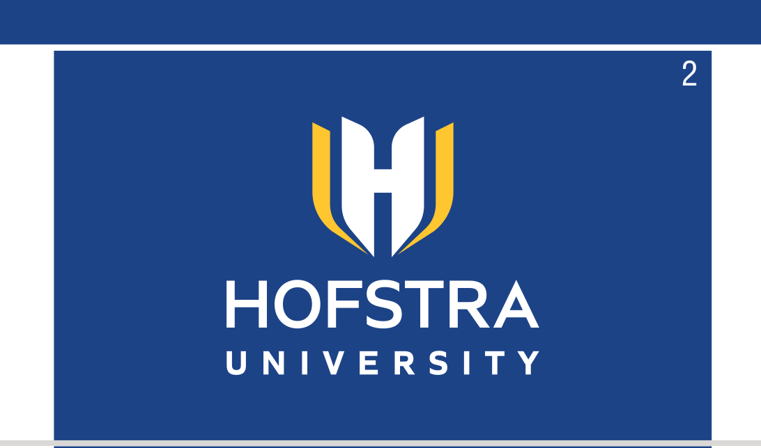 Hofstra University logo, blue/gold on blue variant, cell 2