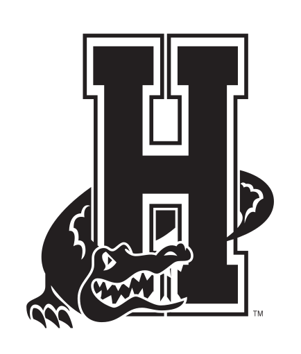 H with Caiman mascot, black and white variant, cell 4