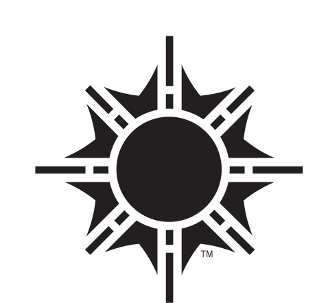 Sun icon, black and white variant, cell 10