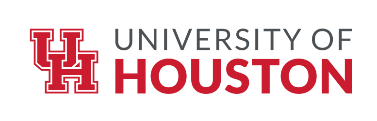 University of Houston stacked-left lockup, red/black variant, cell 15