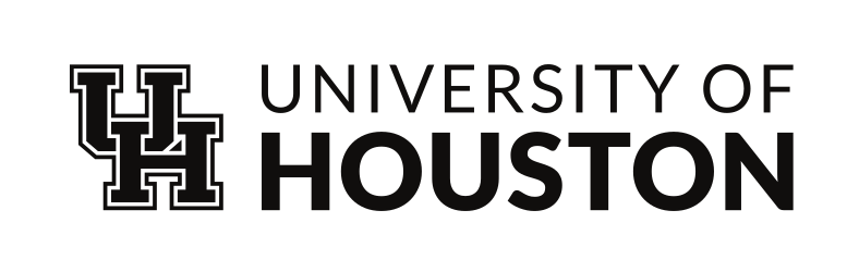 University of Houston stacked-left lockup, black variant, cell 17