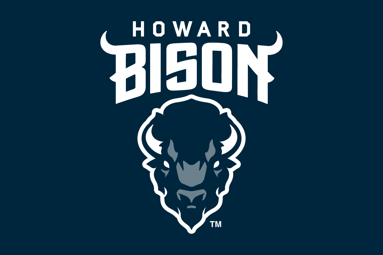 Howard Bison logo, white on blue variant, cell 5