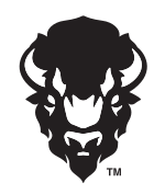 Bison head front view, black variant, cell 14
