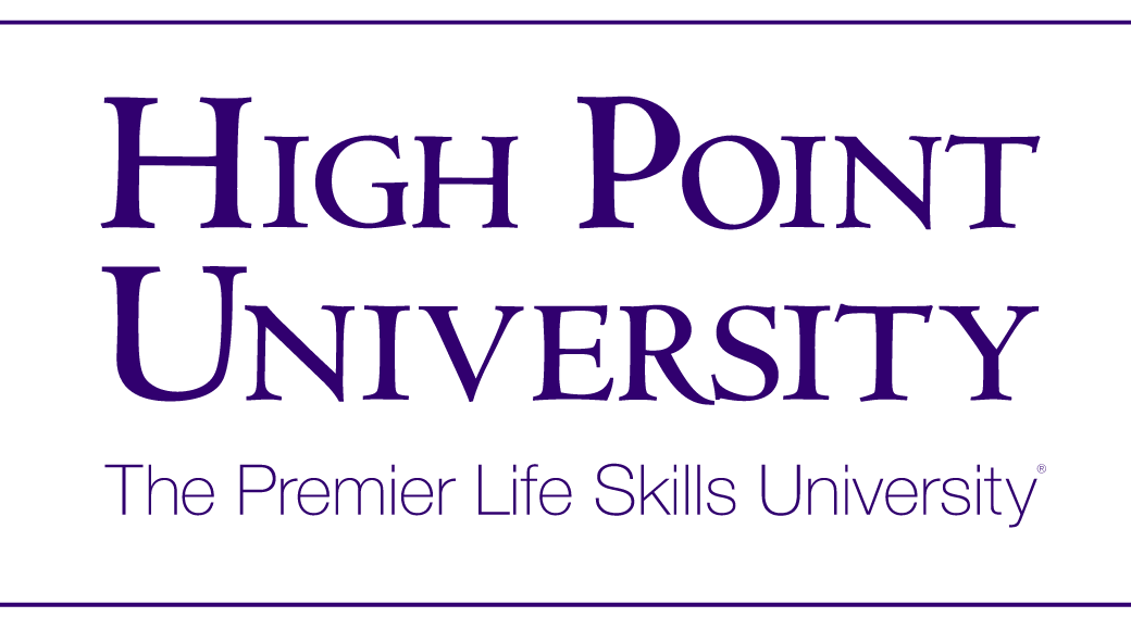 High Point University wordmark, stacked, with tagline variant, cell 1