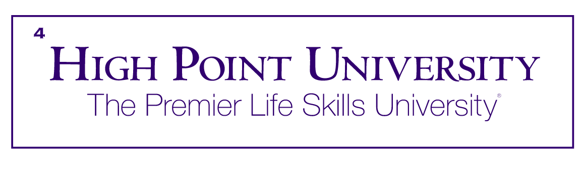 High Point University wordmark, horizontal, with tagline variant, cell 4