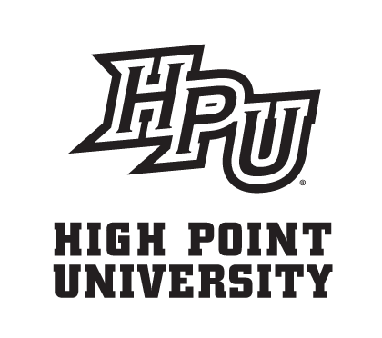 HPU logo, stacked, black and white variant, cell 8